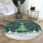 Conceptum Alfombra Verde y Blanca de 100 cm
